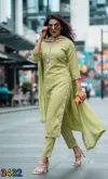 Ff Mul Chanderi Embroidery Work Kurti With Bottom Dupatta